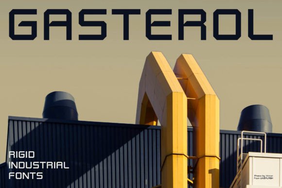 Gasterol: The Industrial Steel Container Font for Bold Branding
